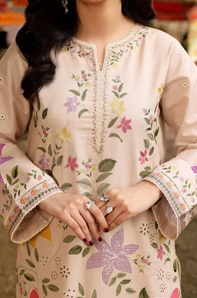 ANEELAS - 3PC Lawn Embroidered Shirt with Lawn Printed Dupatta and Trouser - BFB0743 - Image 2