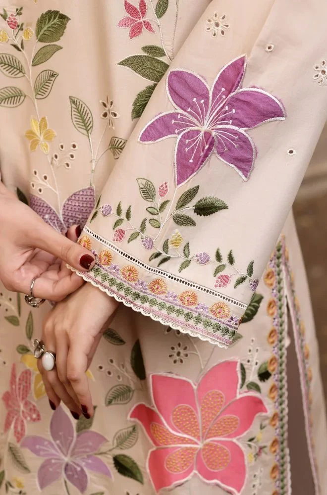 ANEELAS - 3PC Lawn Embroidered Shirt with Lawn Printed Dupatta and Trouser - BFB0743 - Image 4