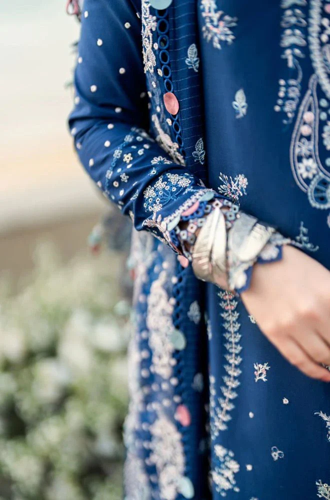 QALAMKAR - 3PC Lawn Embroidered Shirt with Cotton Embroidered Dupatta and Trouser - BFB0757 - Image 3
