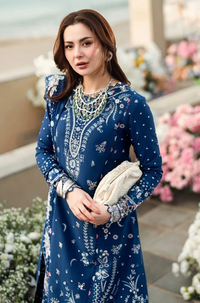 QALAMKAR - 3PC Lawn Embroidered Shirt with Cotton Embroidered Dupatta and Trouser - BFB0757 - Image 6