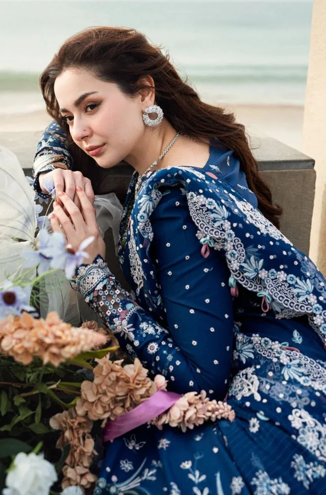 QALAMKAR - 3PC Lawn Embroidered Shirt with Cotton Embroidered Dupatta and Trouser - BFB0757 - Image 8