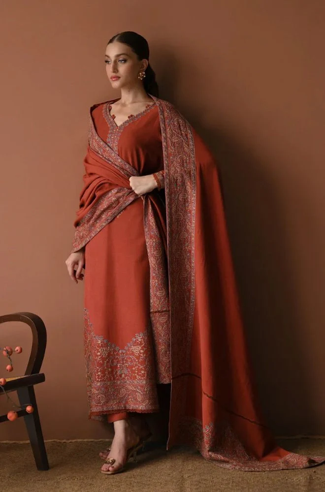 BATIK - 3PC Lawn Embroidered Shirt with Chiffon Embroidered Dupatta and Trouser - BFB0758 - Image 5