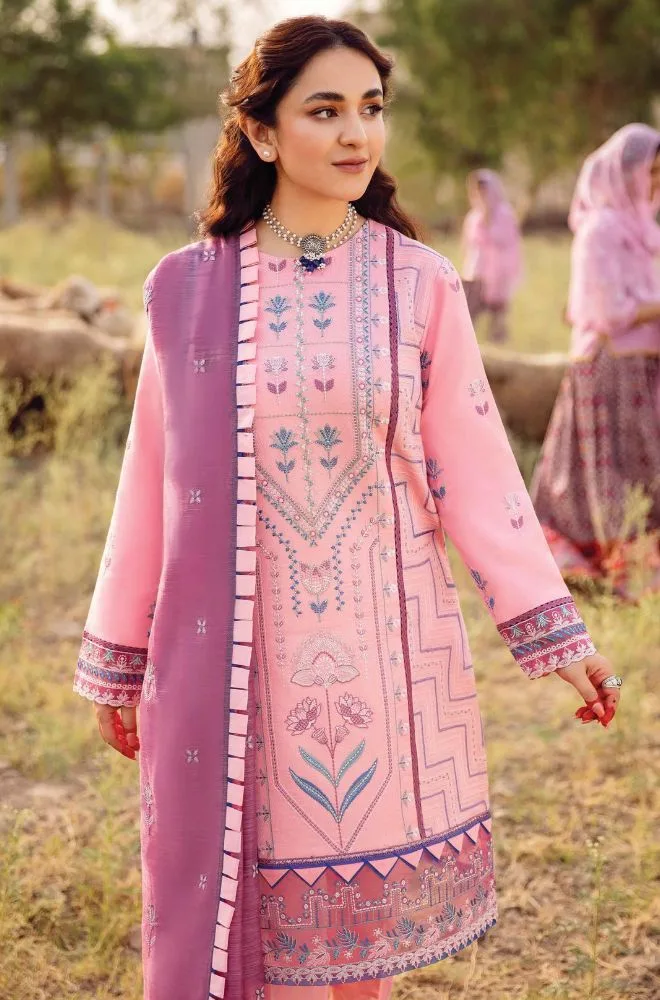 RANG RASIYA - 3PC Lawn Embroidered Shirt with Organza Embroidered Dupatta and Trouser - BFB0761 - Image 4