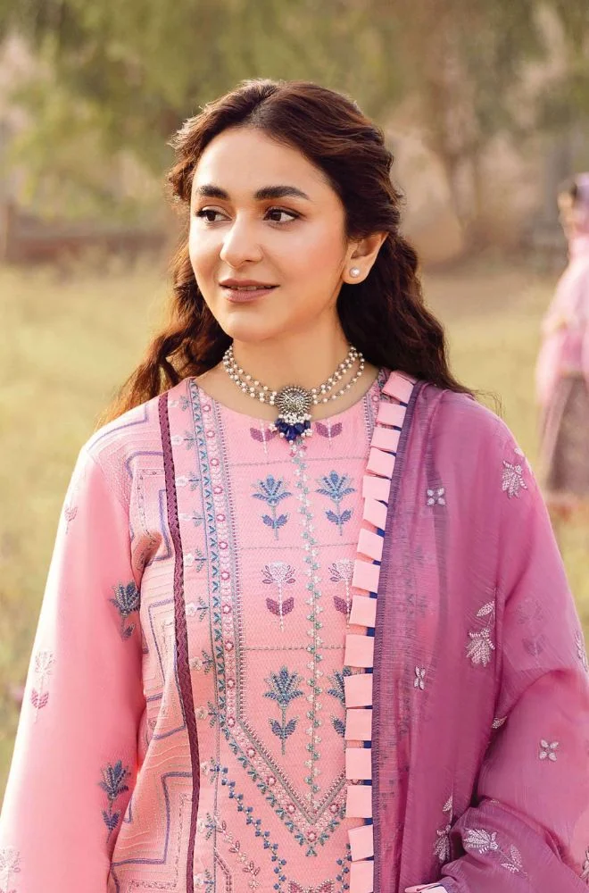 RANG RASIYA - 3PC Lawn Embroidered Shirt with Organza Embroidered Dupatta and Trouser - BFB0761 - Image 5