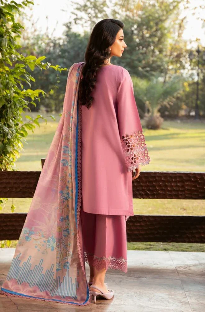 BIN ILYAS - 3PC Lawn Embroidered Shirt with Monar Printed Dupatta and Trouser - BFB0762 - Image 2