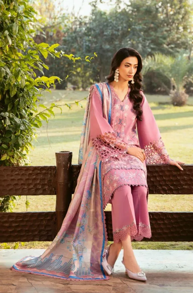 BIN ILYAS - 3PC Lawn Embroidered Shirt with Monar Printed Dupatta and Trouser - BFB0762 - Image 4