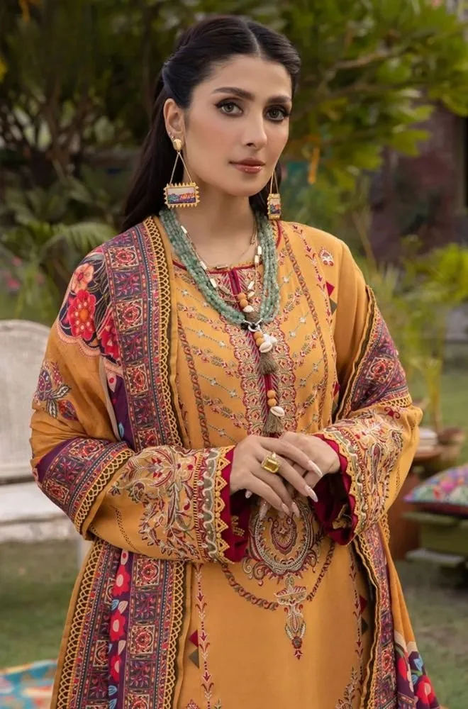 ASIM JOFA - 3PC Lawn Embroidered Shirt with Chiffon Printed Dupatta and Trouser - BFB0763 - Image 3