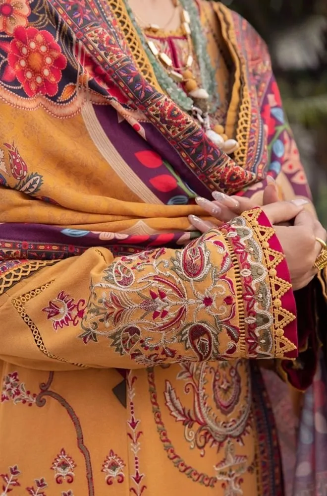 ASIM JOFA - 3PC Lawn Embroidered Shirt with Chiffon Printed Dupatta and Trouser - BFB0763 - Image 4