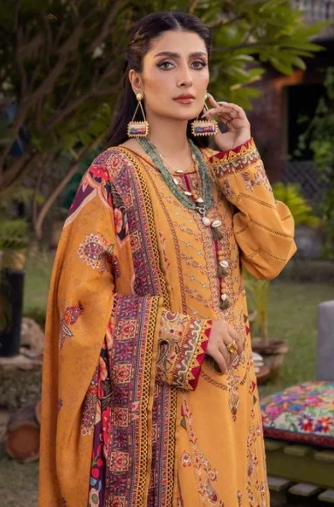 ASIM JOFA - 3PC Lawn Embroidered Shirt with Chiffon Printed Dupatta and Trouser - BFB0763 - Image 6