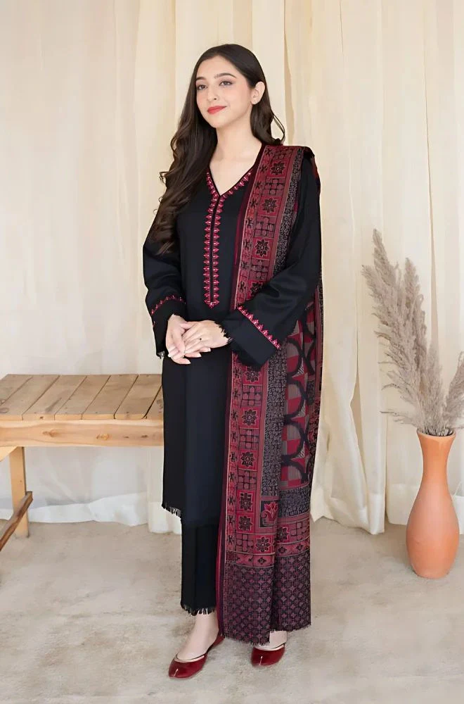 ASLING - 3PC Lawn Embroidered Shirt with Lawn Printed Dupatta and Trouser - BFB0765