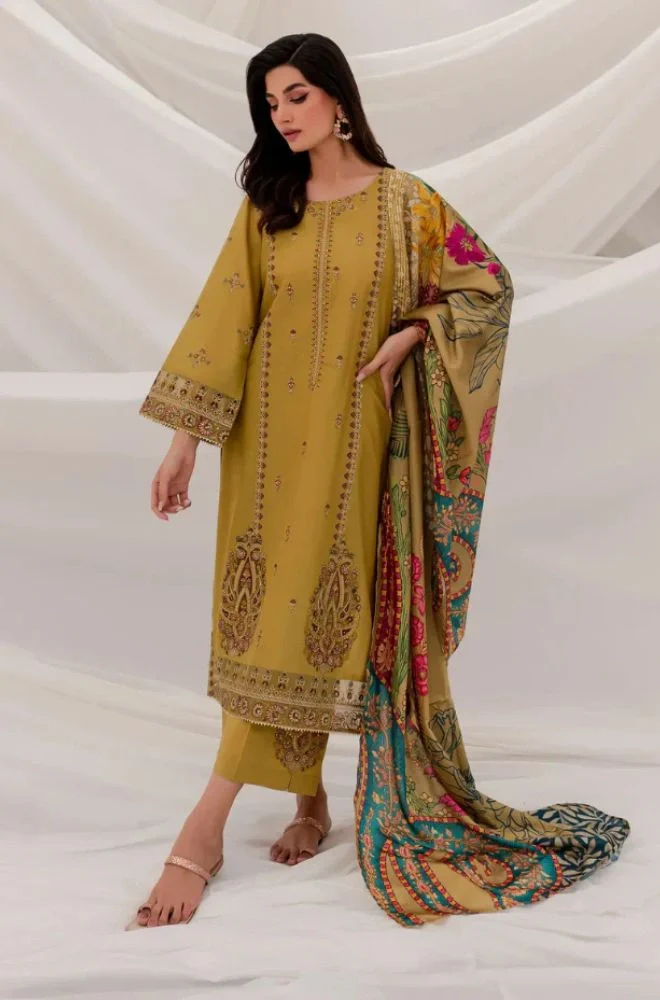 SAPPHIRE - 3PC Lawn Embroidered Shirt with Lawn Printed Dupatta and Trouser - BFB0766 - Image 5