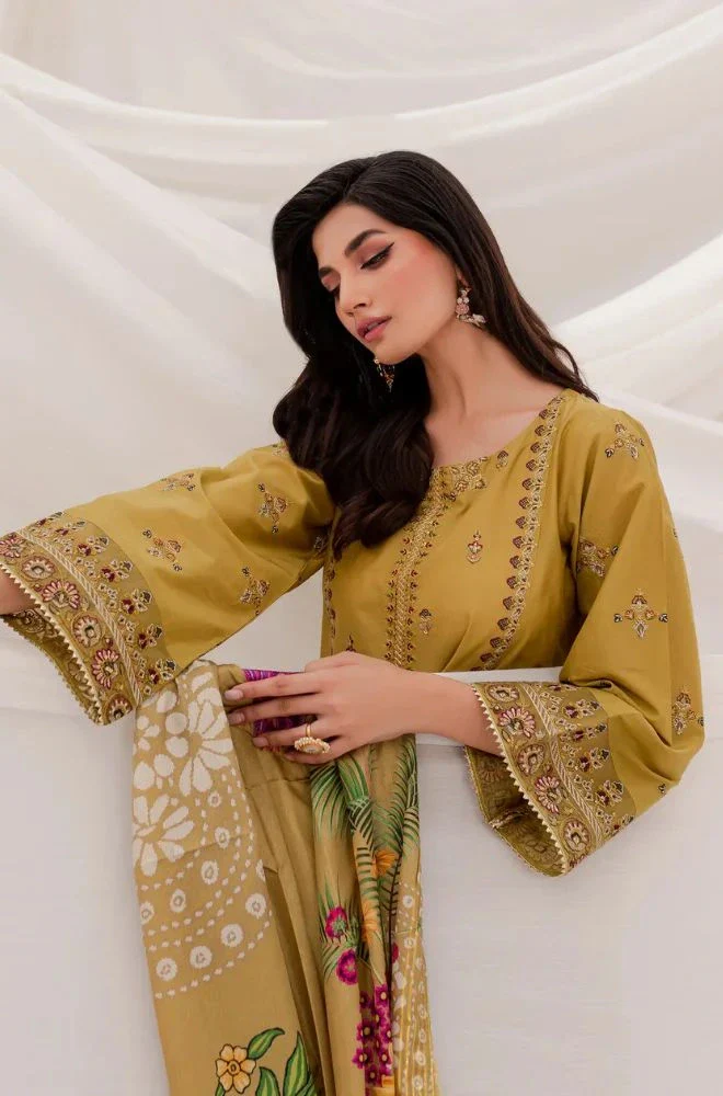 SAPPHIRE - 3PC Lawn Embroidered Shirt with Lawn Printed Dupatta and Trouser - BFB0766 - Image 6