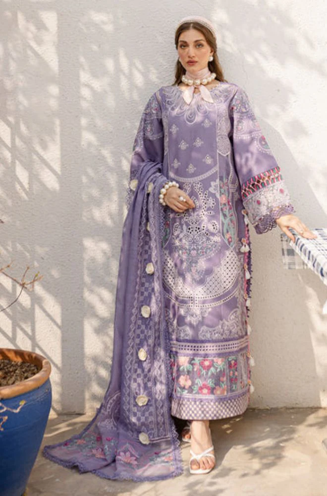 PARISHAY - 3PC Lawn Embroidered Shirt with Organza Embroidered Dupatta and Trouser - BFB0770