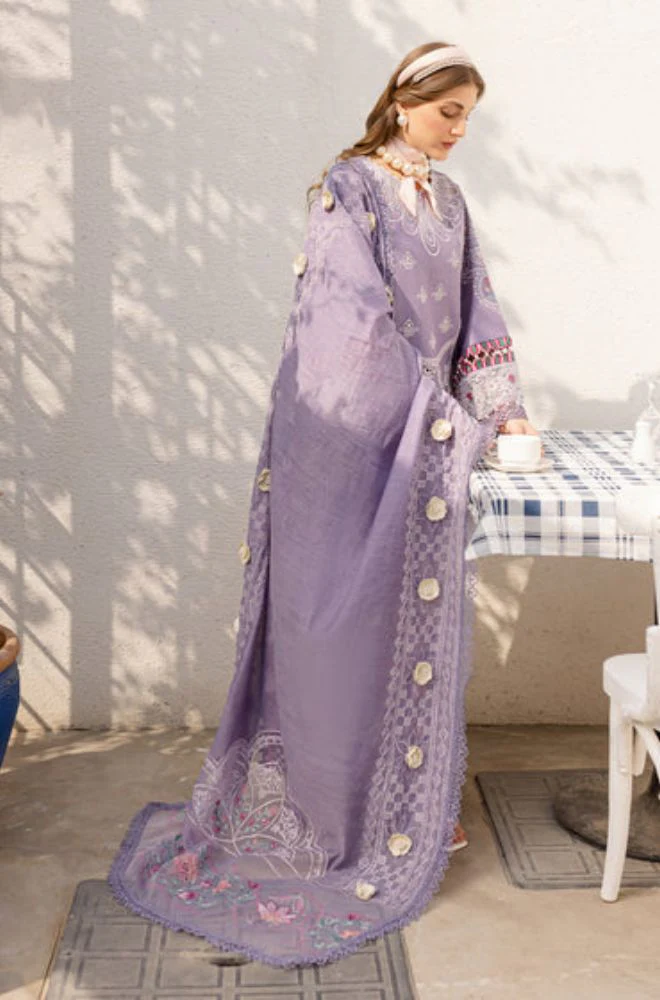 PARISHAY - 3PC Lawn Embroidered Shirt with Organza Embroidered Dupatta and Trouser - BFB0770 - Image 4
