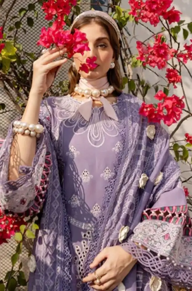 PARISHAY - 3PC Lawn Embroidered Shirt with Organza Embroidered Dupatta and Trouser - BFB0770 - Image 5