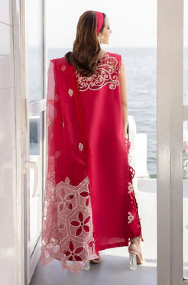 PARISHAY - 3PC Lawn Embroidered Shirt with Organza Embroidered Dupatta and Trouser- BFB0772 - Image 2