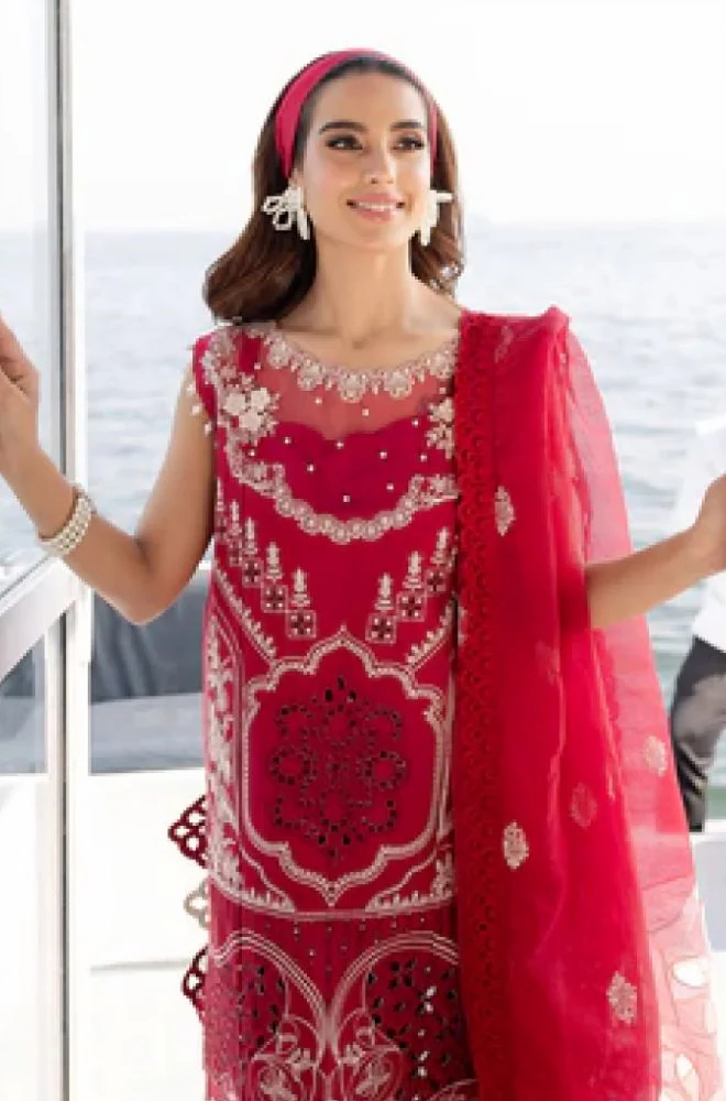 PARISHAY - 3PC Lawn Embroidered Shirt with Organza Embroidered Dupatta and Trouser- BFB0772 - Image 3
