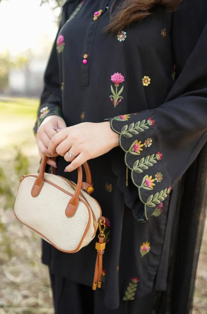 ANEELAS - Stitched 3PC Embroidered Lawn Shirt with Chiffon Embroidered Dupatta and Trouser – RTW058 - Image 2