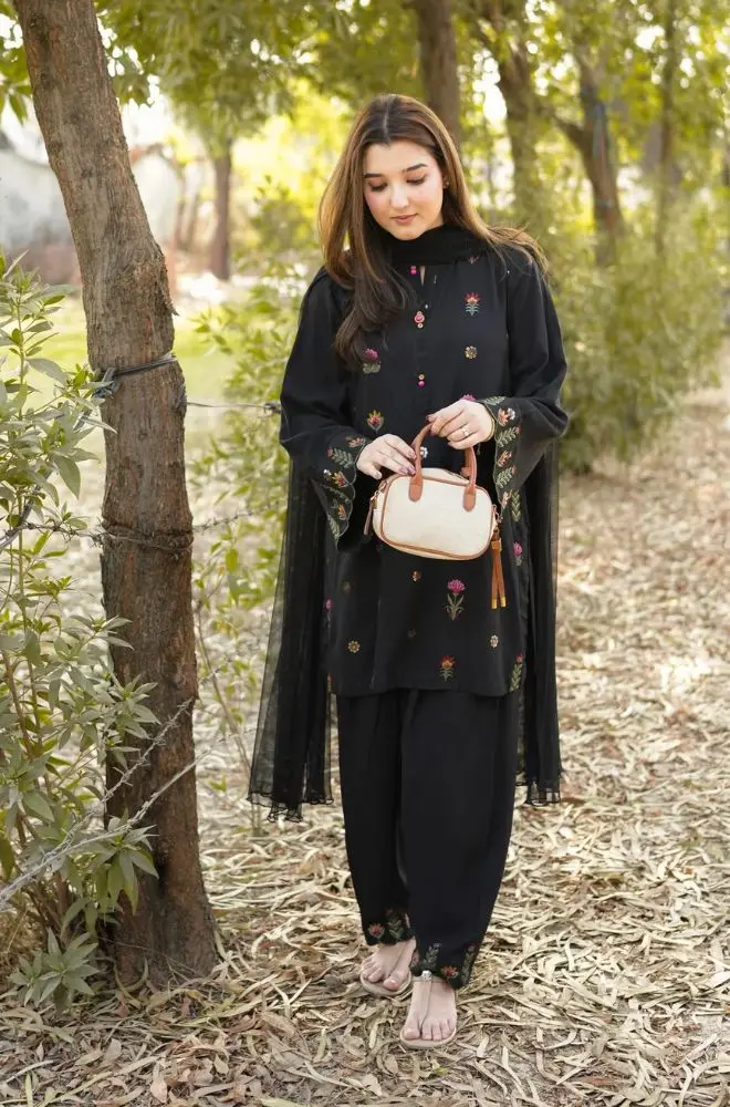 ANEELAS - Stitched 3PC Embroidered Lawn Shirt with Chiffon Embroidered Dupatta and Trouser – RTW058 - Image 6