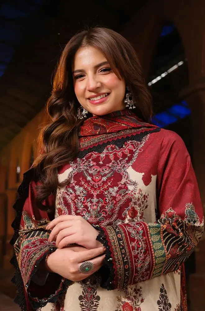 ASIM JOFA - 3PC Lawn Printed Shirt with Chiffon Printed Dupatta and Printed Trouser - BFB0769 - Image 3