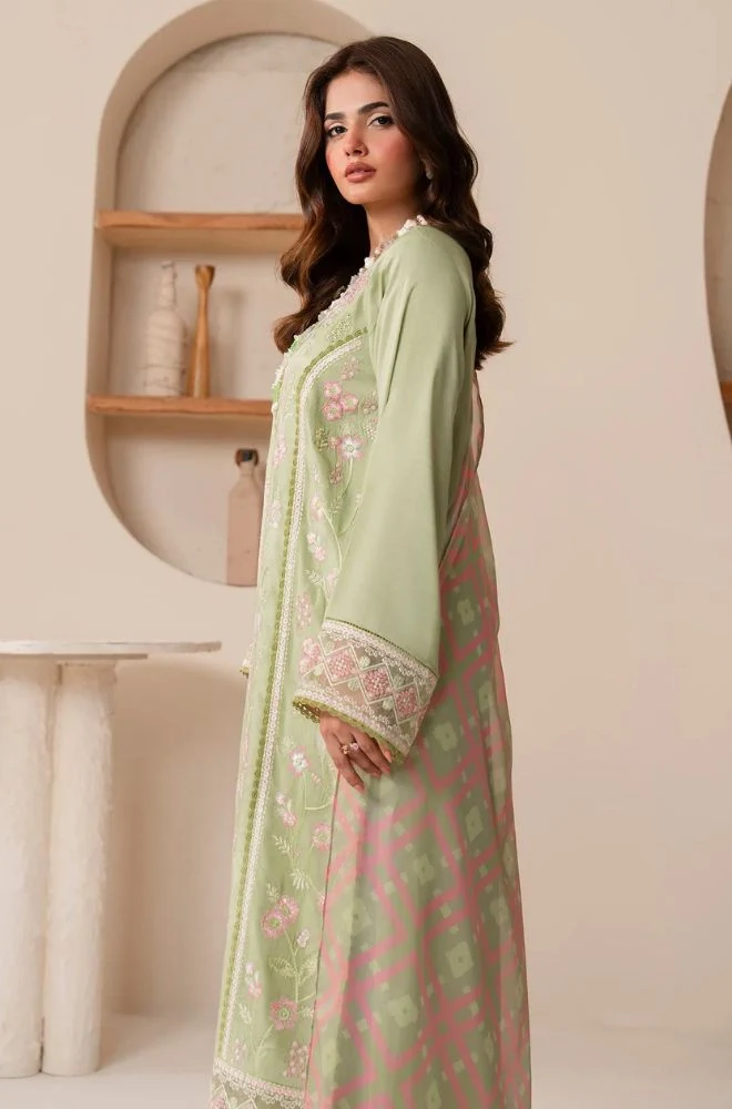 ELAF - 3PC Lawn Embroidered Shirt with Chiffon Printed Dupatta and Trouser - BFB0745 - Image 4