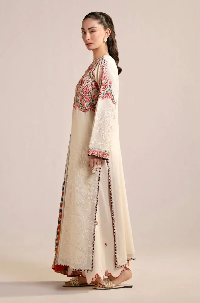 ZARA SHAHJAHAN - 3PC Lawn Embroidered Shirt with Chiffon Printed Dupatta and Trouser - BFB0746 - Image 2