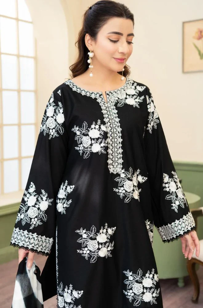ZARA SHAHJAHAN - 3PC Lawn Embroidered Shirt with Chiffon Embroidered Dupatta and Trouser - BFB0748 - Image 5