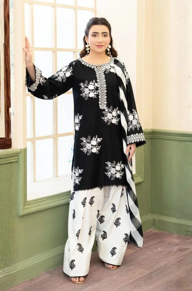 ZARA SHAHJAHAN - 3PC Lawn Embroidered Shirt with Chiffon Embroidered Dupatta and Trouser - BFB0748 - Image 7