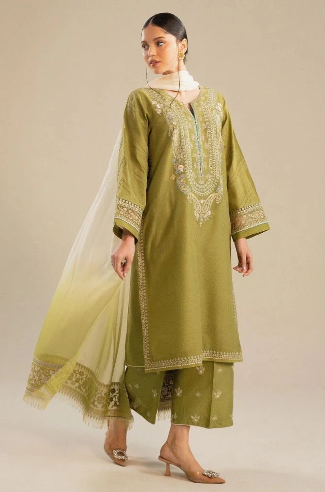 ZARA SHAHJAHAN - 3PC Lawn Embroidered Shirt with Chiffon Embroidered Dupatta and Trouser - BFB0749