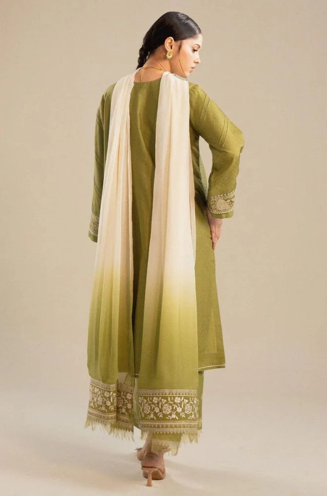ZARA SHAHJAHAN - 3PC Lawn Embroidered Shirt with Chiffon Embroidered Dupatta and Trouser - BFB0749 - Image 2