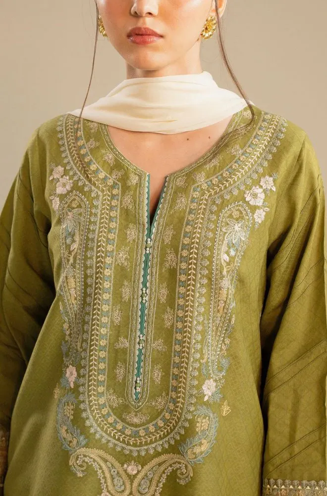 ZARA SHAHJAHAN - 3PC Lawn Embroidered Shirt with Chiffon Embroidered Dupatta and Trouser - BFB0749 - Image 3
