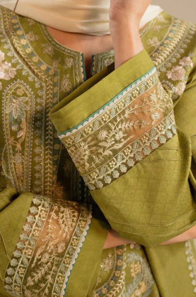 ZARA SHAHJAHAN - 3PC Lawn Embroidered Shirt with Chiffon Embroidered Dupatta and Trouser - BFB0749 - Image 5