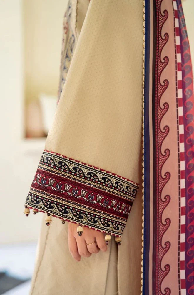 JAZMIN - 3PC Lawn Embroidered Shirt with Chiffon Embroidered Dupatta and Trouser - BFB0756 - Image 3