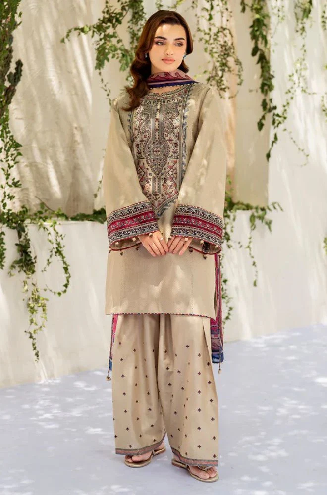 JAZMIN - 3PC Lawn Embroidered Shirt with Chiffon Embroidered Dupatta and Trouser - BFB0756 - Image 8
