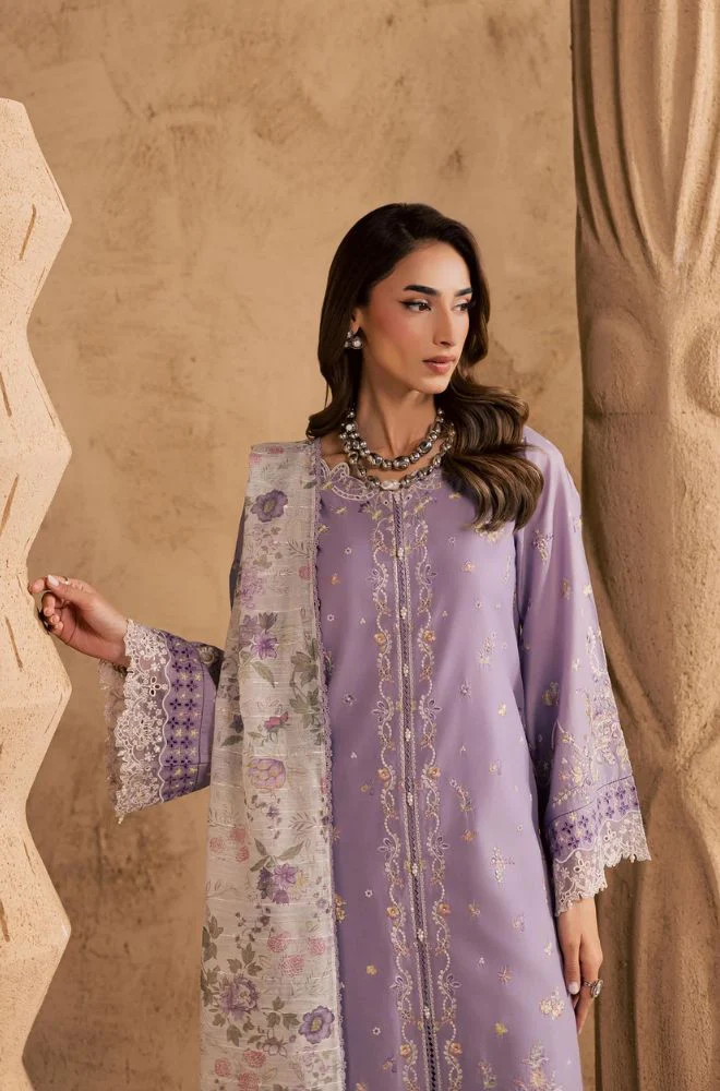 BATIK - 3PC Lawn Embroidered Shirt with Monar Printed Dupatta and Trouser - BFB0776 - Image 10