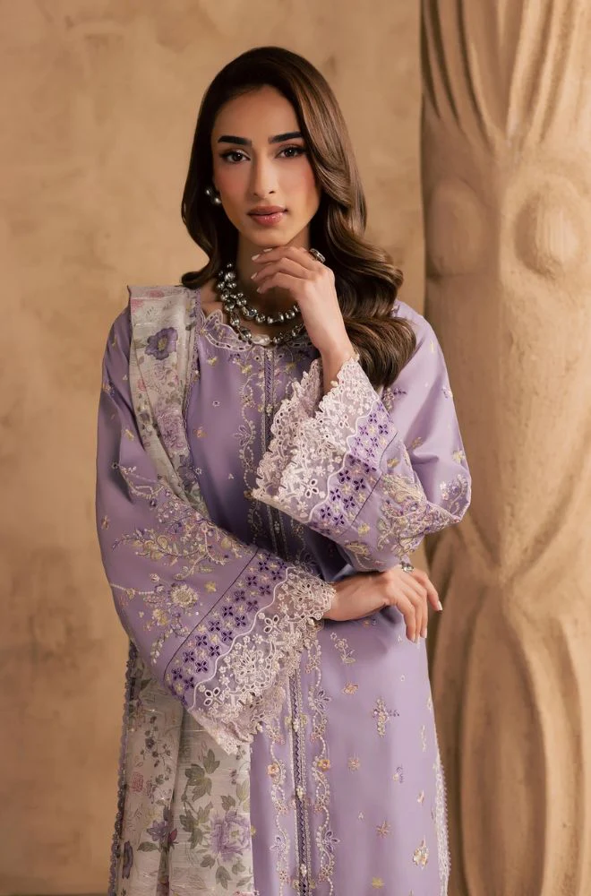 BATIK - 3PC Lawn Embroidered Shirt with Monar Printed Dupatta and Trouser - BFB0776 - Image 3