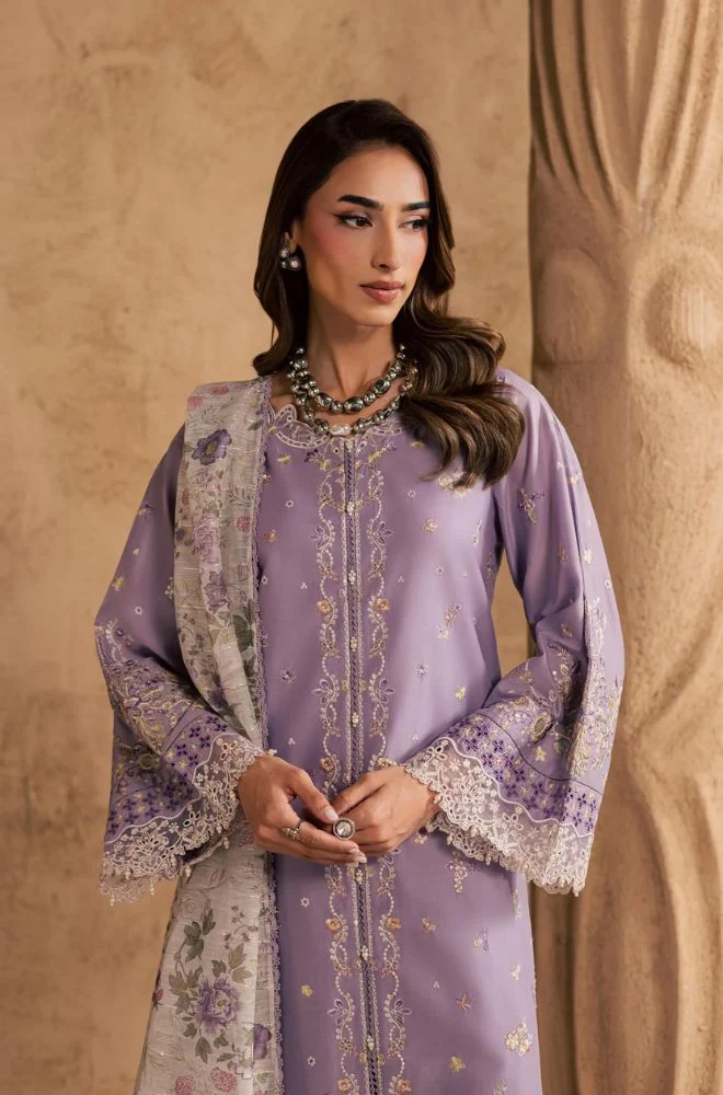 BATIK - 3PC Lawn Embroidered Shirt with Monar Printed Dupatta and Trouser - BFB0776 - Image 4