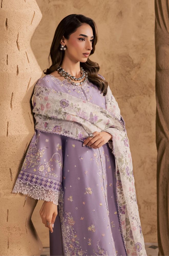 BATIK - 3PC Lawn Embroidered Shirt with Monar Printed Dupatta and Trouser - BFB0776 - Image 5