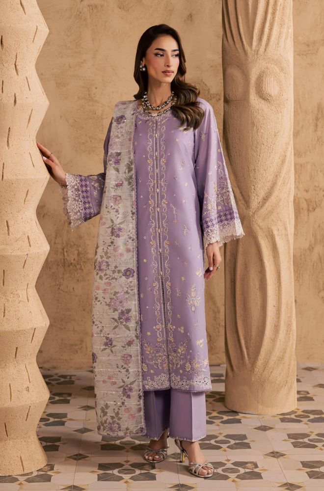 BATIK - 3PC Lawn Embroidered Shirt with Monar Printed Dupatta and Trouser - BFB0776 - Image 6