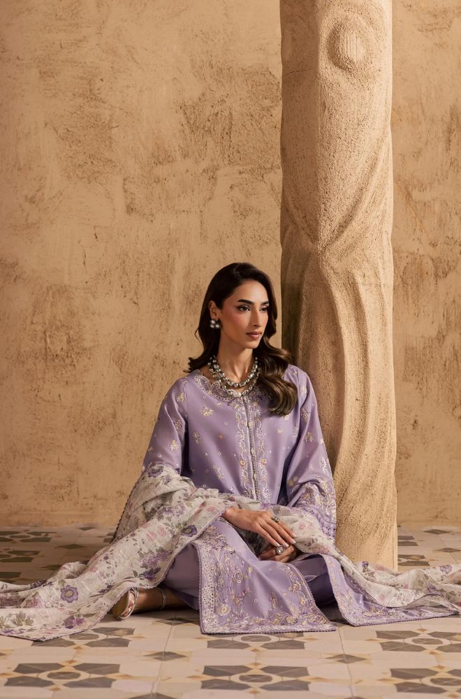 BATIK - 3PC Lawn Embroidered Shirt with Monar Printed Dupatta and Trouser - BFB0776 - Image 7