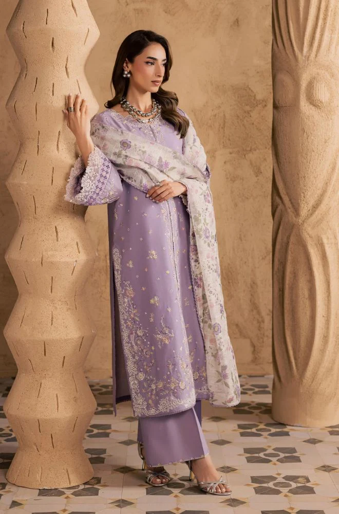 BATIK - 3PC Lawn Embroidered Shirt with Monar Printed Dupatta and Trouser - BFB0776 - Image 8