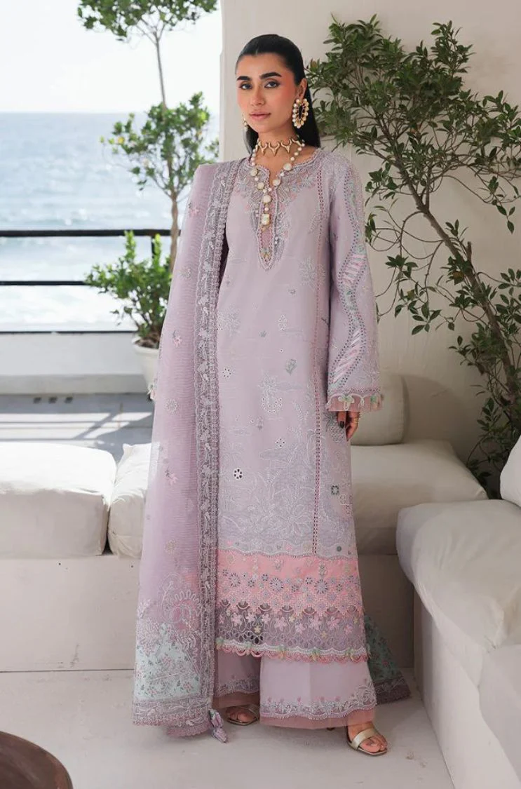 QALAMKAR - 3PC Lawn Embroidered Shirt with Monar Embroidered Dupatta and Trouser - BFB0777