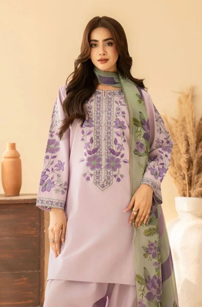 TRAZ - 3PC Summer Lawn Embroidered Shirt with Monar Printed Dupatta and Trouser - BFB0816 - Image 5
