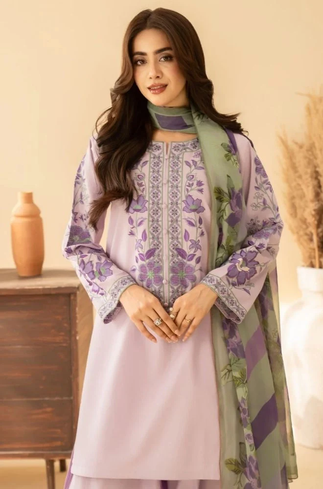 TRAZ - 3PC Summer Lawn Embroidered Shirt with Monar Printed Dupatta and Trouser - BFB0816 - Image 7