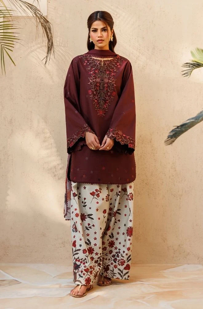 IZNIK - 3PC Summer Lawn Embroidered Shirt with Monar Printed Dupatta and Trouser - BFB0817