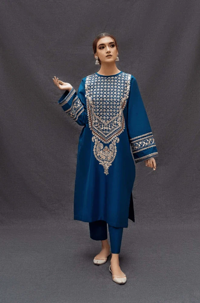 2PC Dhanak Embroidered Shirt and Trouser - BFRZ0111 - Image 3