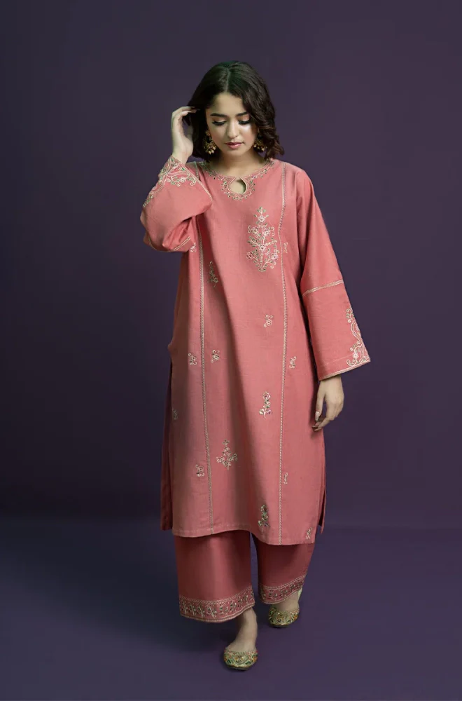 Urge - 2PC Dhanak Embroidered Shirt and Trouser - BFB0902 - Image 2