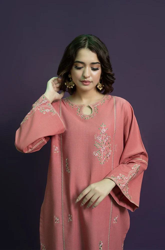 Urge - 2PC Dhanak Embroidered Shirt and Trouser - BFB0902 - Image 3
