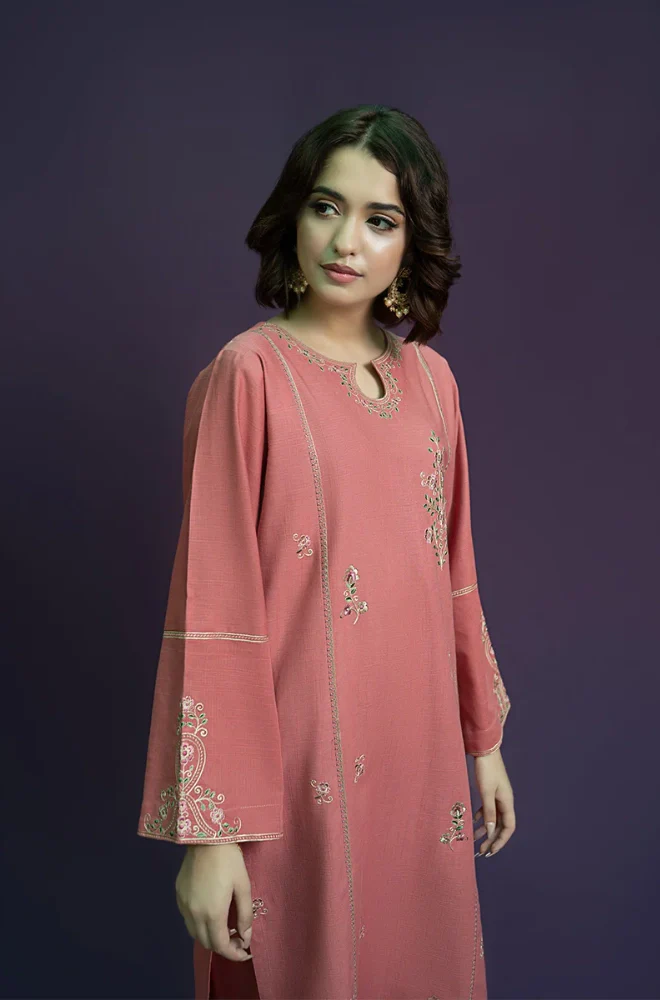 Urge - 2PC Dhanak Embroidered Shirt and Trouser - BFB0902 - Image 4