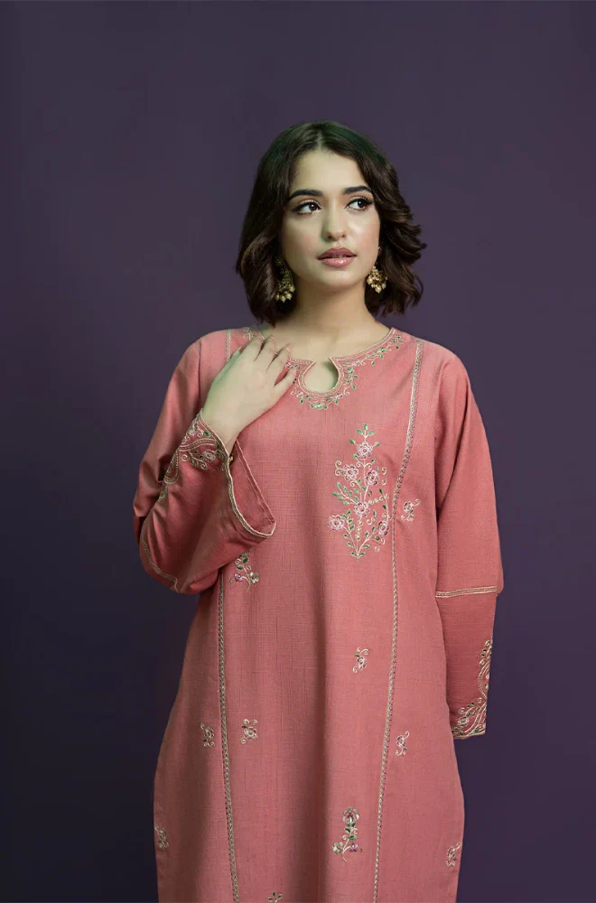 Urge - 2PC Dhanak Embroidered Shirt and Trouser - BFB0902 - Image 5
